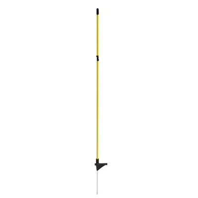 44 tommer (1,1 m) gul oval glassfibertrinn-i elektrisk gjerdestolpe med metallspyd|Fjærkre netting|Wildlife Defense|Husdyrkontroll|Pakke med 10